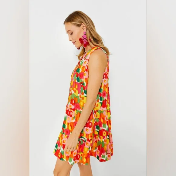 Tuckernuck Pomander Place Magnolia Watercolor Sleeveless Kenzo Dress - Picture 3 of 9